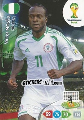 Sticker Victor Moses - FIFA World Cup Brazil 2014. Adrenalyn XL n. 265 - Panini