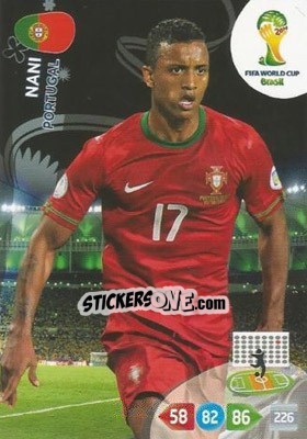 Sticker Nani - FIFA World Cup Brazil 2014. Adrenalyn XL - Panini