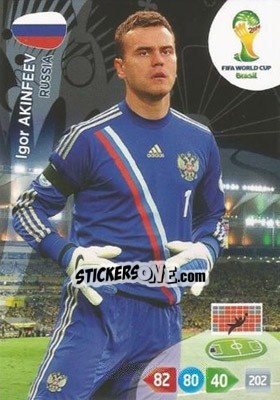 Sticker Igor Akinfeev - FIFA World Cup Brazil 2014. Adrenalyn XL - Panini