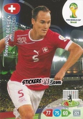 Sticker Steve von Bergen - FIFA World Cup Brazil 2014. Adrenalyn XL - Panini