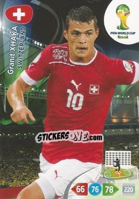 Sticker Granit Xhaka - FIFA World Cup Brazil 2014. Adrenalyn XL n. 301 - Panini