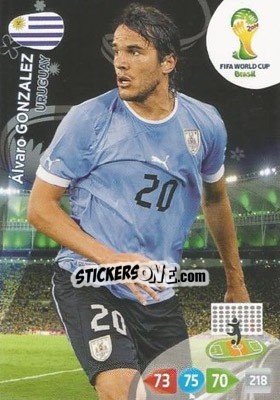 Cromo Álvaro González - FIFA World Cup Brazil 2014. Adrenalyn XL - Panini