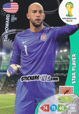 Cromo Tim Howard - FIFA World Cup Brazil 2014. Adrenalyn XL - Panini