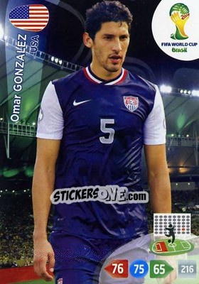 Sticker Omar Gonzalez - FIFA World Cup Brazil 2014. Adrenalyn XL - Panini