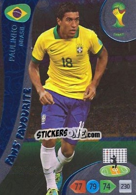 Sticker Paulinho - FIFA World Cup Brazil 2014. Adrenalyn XL n. 329 - Panini