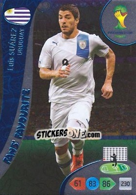 Sticker Luis Suárez - FIFA World Cup Brazil 2014. Adrenalyn XL n. 350 - Panini