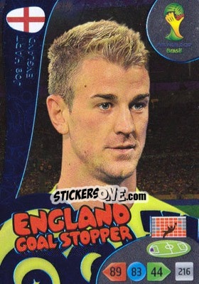 Sticker Joe Hart - FIFA World Cup Brazil 2014. Adrenalyn XL n. 356u - Panini