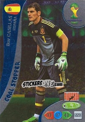 Sticker Iker Casillas - FIFA World Cup Brazil 2014. Adrenalyn XL n. 357 - Panini