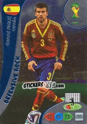 Sticker Gerard Piqué - FIFA World Cup Brazil 2014. Adrenalyn XL n. 370 - Panini