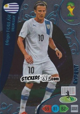 Sticker Diego Forlan - FIFA World Cup Brazil 2014. Adrenalyn XL n. 386 - Panini