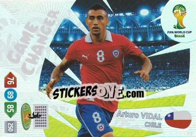 Sticker Arturo Vidal - FIFA World Cup Brazil 2014. Adrenalyn XL n. 393 - Panini
