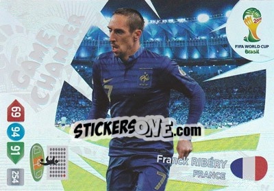 Sticker Franck Ribéry - FIFA World Cup Brazil 2014. Adrenalyn XL n. 398 - Panini