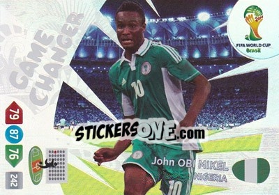 Sticker John Obi Mikel - FIFA World Cup Brazil 2014. Adrenalyn XL n. 403 - Panini