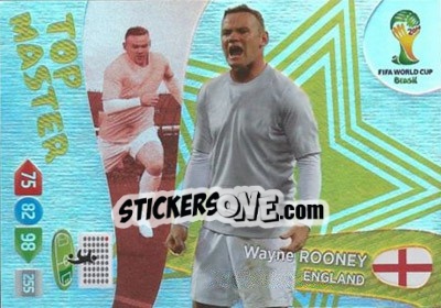 Sticker Wayne Rooney - FIFA World Cup Brazil 2014. Adrenalyn XL n. 409 - Panini