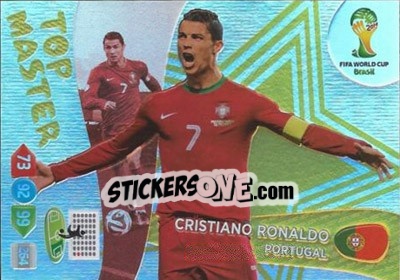 Sticker Cristiano Ronaldo - FIFA World Cup Brazil 2014. Adrenalyn XL n. 411 - Panini