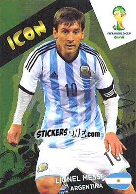 Sticker Lionel Messi - FIFA World Cup Brazil 2014. Adrenalyn XL n. 417 - Panini