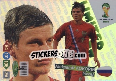 Sticker Aleksandr Kokorin - FIFA World Cup Brazil 2014. Adrenalyn XL - Panini