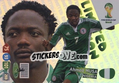Sticker Ahmed Musa - FIFA World Cup Brazil 2014. Adrenalyn XL n. LE-AM - Panini