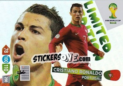 Sticker Cristiano Ronaldo - FIFA World Cup Brazil 2014. Adrenalyn XL n. LE-CR - Panini