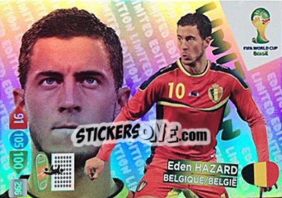 Sticker Eden Hazard - FIFA World Cup Brazil 2014. Adrenalyn XL n. LE-EH - Panini