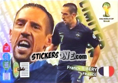 Sticker Franck Ribéry - FIFA World Cup Brazil 2014. Adrenalyn XL n. LE-FR - Panini