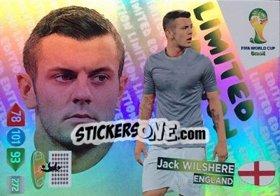 Sticker Jack Wilshere - FIFA World Cup Brazil 2014. Adrenalyn XL n. LE-JW - Panini