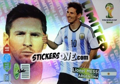 Cromo Lionel Messi - FIFA World Cup Brazil 2014. Adrenalyn XL - Panini