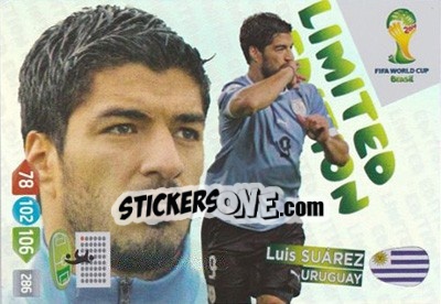 Figurina Luis Suárez - FIFA World Cup Brazil 2014. Adrenalyn XL - Panini