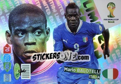 Sticker Mario Balotelli - FIFA World Cup Brazil 2014. Adrenalyn XL - Panini