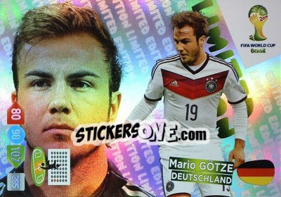 Sticker Mario Götze - FIFA World Cup Brazil 2014. Adrenalyn XL - Panini