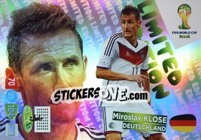 Sticker Miroslav Klose - FIFA World Cup Brazil 2014. Adrenalyn XL n. LE-MK - Panini
