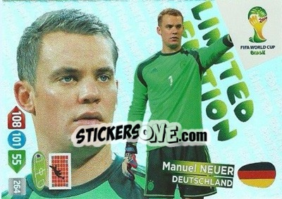Sticker Manuel Neuer - FIFA World Cup Brazil 2014. Adrenalyn XL n. LE-MN - Panini