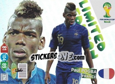Sticker Paul Pogba - FIFA World Cup Brazil 2014. Adrenalyn XL - Panini