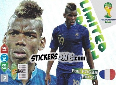 Sticker Paul Pogba - FIFA World Cup Brazil 2014. Adrenalyn XL n. LE-PP - Panini