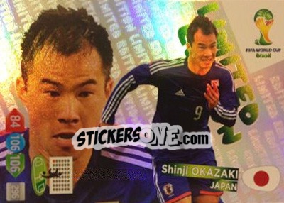 Cromo Shinji Okazaki - FIFA World Cup Brazil 2014. Adrenalyn XL - Panini