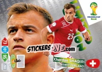 Sticker Xherdan Shaqiri - FIFA World Cup Brazil 2014. Adrenalyn XL n. LE-XS - Panini