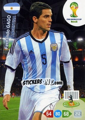Sticker Fernando Gago - FIFA World Cup Brazil 2014. Adrenalyn XL - Panini