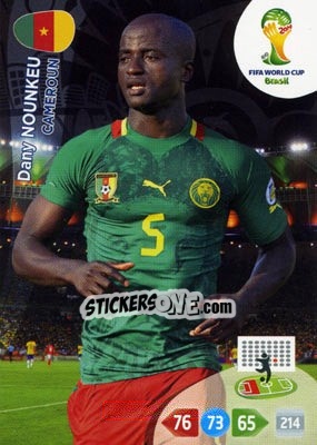 Sticker Dany Nounkeu - FIFA World Cup Brazil 2014. Adrenalyn XL n. u17 - Panini