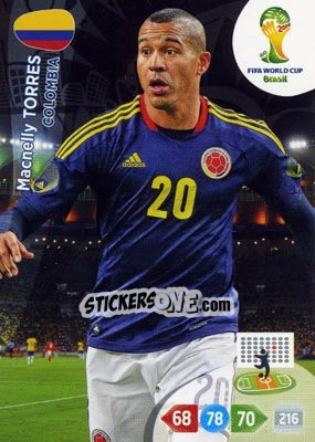 Cromo Macnelly Torres - FIFA World Cup Brazil 2014. Adrenalyn XL - Panini