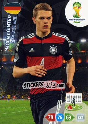 Sticker Matthias Ginter - FIFA World Cup Brazil 2014. Adrenalyn XL n. u29 - Panini