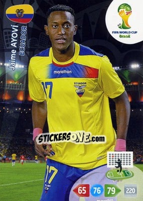 Sticker Jaime Ayoví - FIFA World Cup Brazil 2014. Adrenalyn XL n. u34 - Panini