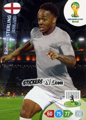 Figurina Raheem Sterling - FIFA World Cup Brazil 2014. Adrenalyn XL - Panini