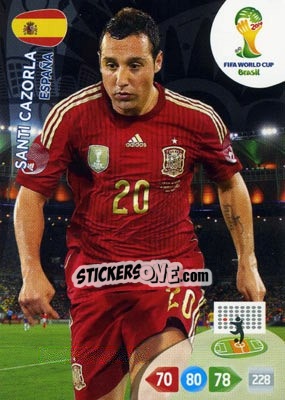 Sticker Santi Cazorla - FIFA World Cup Brazil 2014. Adrenalyn XL n. u39 - Panini