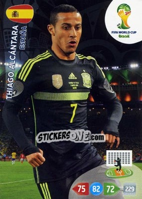 Sticker Thiago Alcántara - FIFA World Cup Brazil 2014. Adrenalyn XL n. u41 - Panini