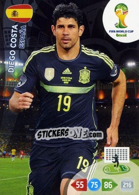 Cromo Diego Costa - FIFA World Cup Brazil 2014. Adrenalyn XL - Panini