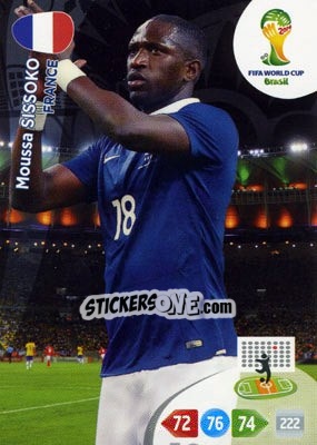 Sticker Moussa Sissoko - FIFA World Cup Brazil 2014. Adrenalyn XL n. u45 - Panini