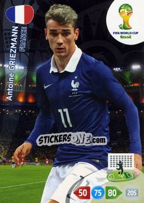 Sticker Antoine Griezmann - FIFA World Cup Brazil 2014. Adrenalyn XL n. u46 - Panini