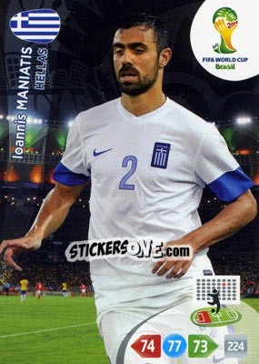 Sticker Giannis Maniatis - FIFA World Cup Brazil 2014. Adrenalyn XL - Panini