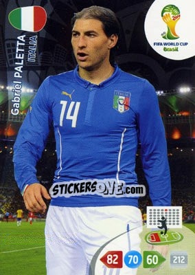 Sticker Gabriel Paletta - FIFA World Cup Brazil 2014. Adrenalyn XL - Panini