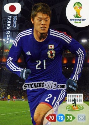 Sticker Hiroki Sakai - FIFA World Cup Brazil 2014. Adrenalyn XL n. u61 - Panini